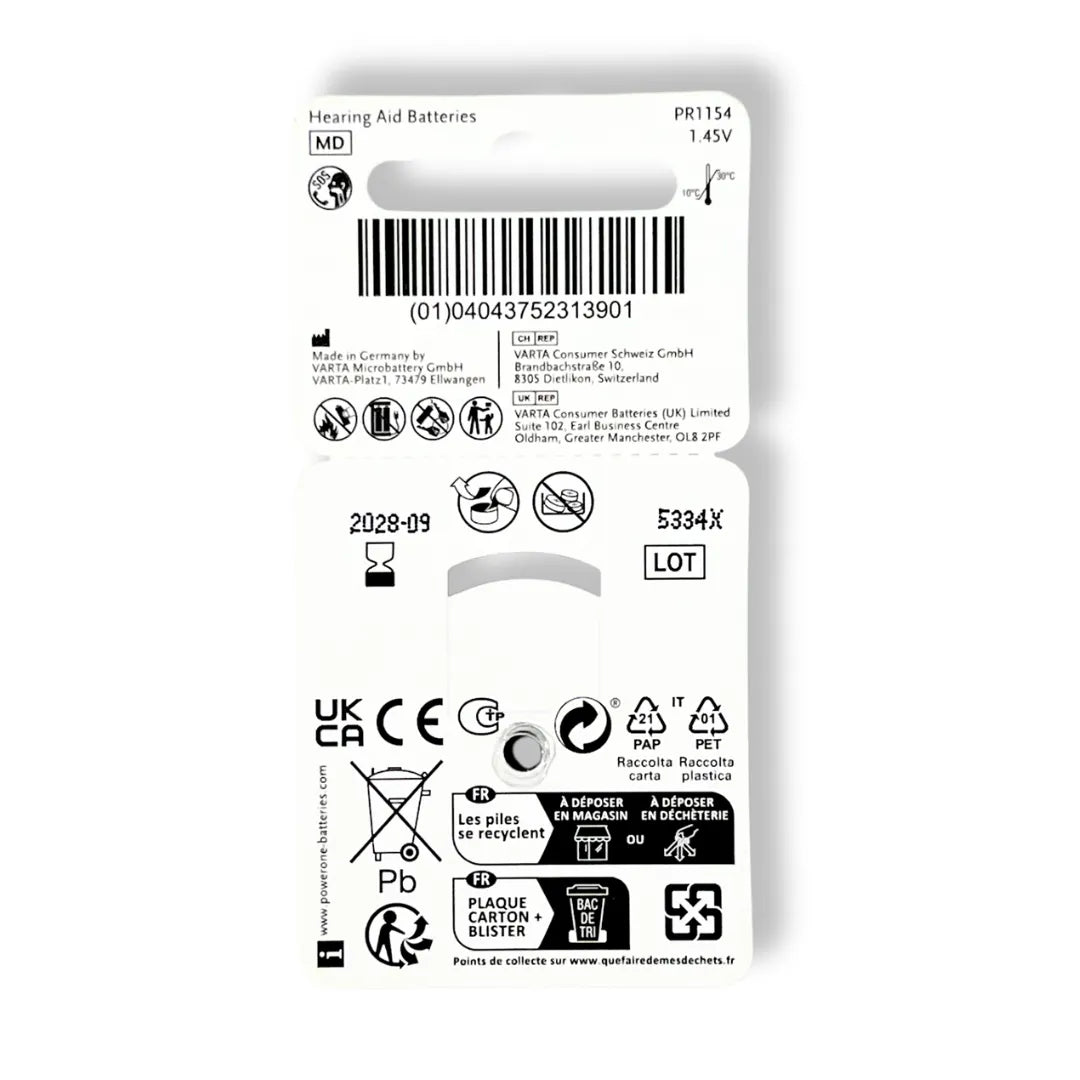 Power One Cochlear Implant Plus Batteries p675i+ | 1 Packet (6 Batteries)