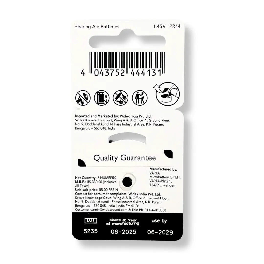 Widex Hearing Aid Batteries size 675 | 1 Packet (6 Batteries)