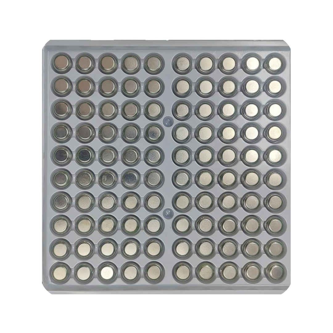 Buy AG10 LR1130 389 alkaline button cell battery pack of 100 online in India for bulk use and long-lasting performance