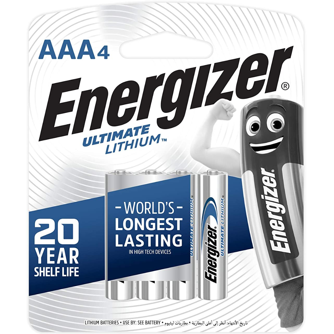 Energizer Ultimate Lithium size AAA Batteries BP4