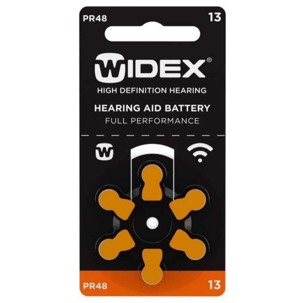 kommentator Forsendelse format Widex size 13 Hearing Aid Batteries 1.45V PR48 | 1 Packet (6 Batteries) –  MYBATTERY.IN