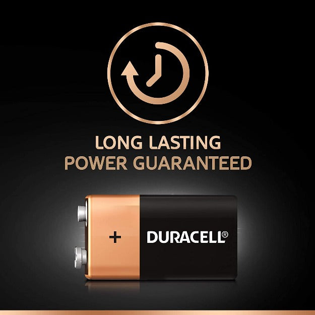 Buy Duracell Ultra Alkaline 9V battery for smoke detectors, alarm systems, and medical equipment. Best online price with fast delivery in India.