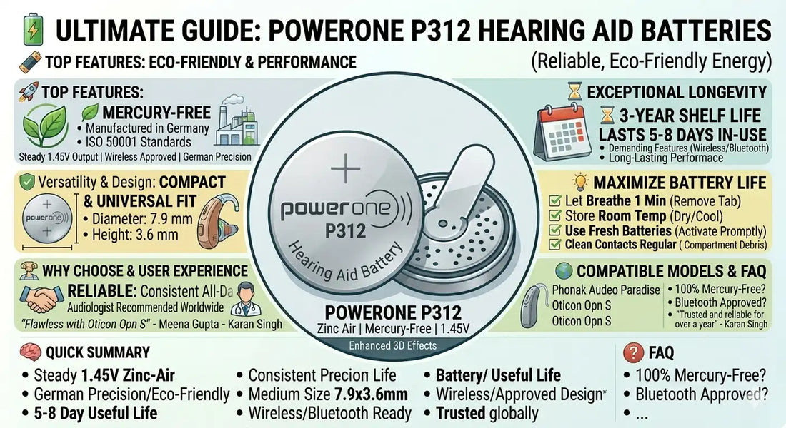 PowerOne P312 Hearing Aid Batteries: Reliable Energy for Versatile Hearing Aids