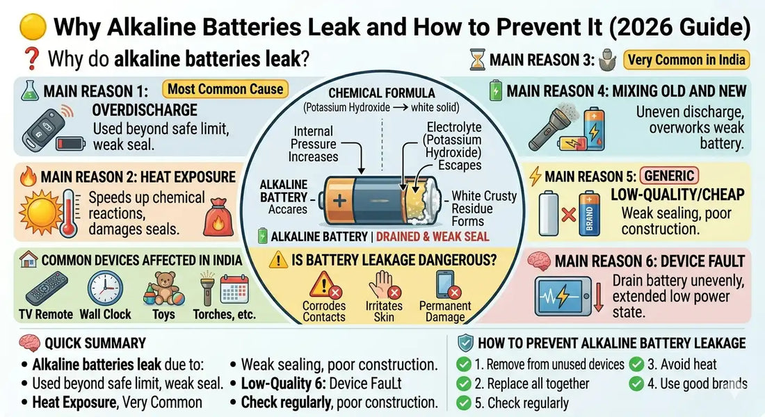 Why Alkaline Batteries Leak and How to Prevent It (2026 Guide)
