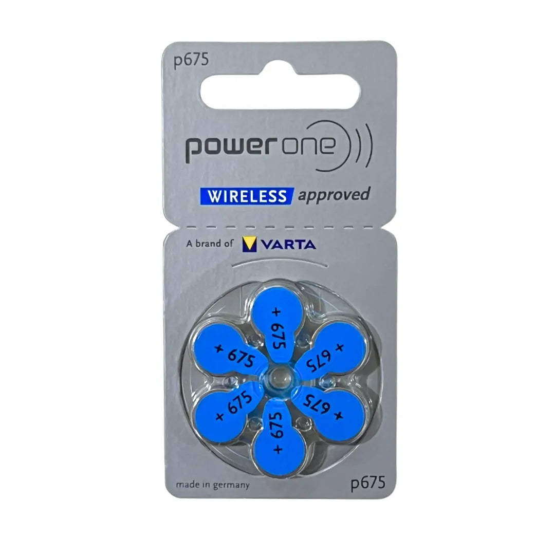 Power One P675 1.45V PR44 Hearing Aid Batteries - 1 Packet 6 Batteries