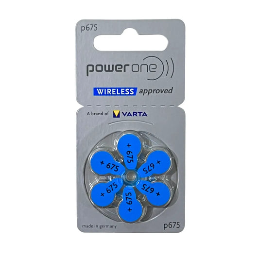 Power One P675 1.45V PR44 Hearing Aid Batteries - 1 Packet 6 Batteries