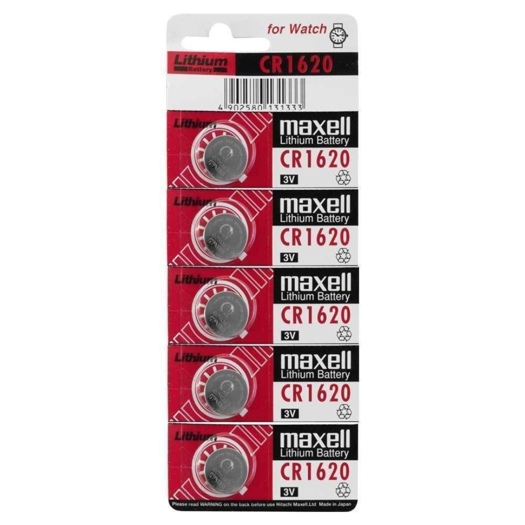Maxell CR1620 Lithium Button Cell 3V Battery Pack of 5