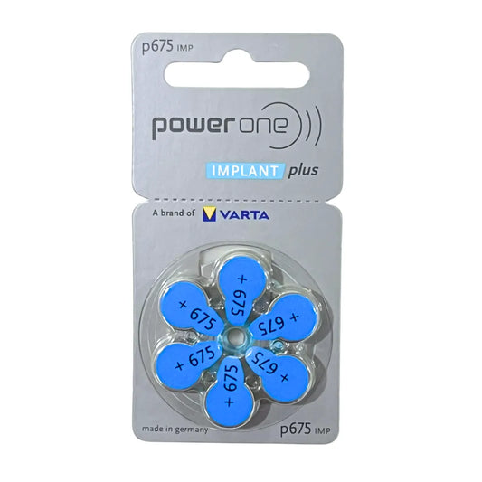 Power One Cochlear Implant Plus Batteries p675i+ | 1 Packet (6 Batteries)