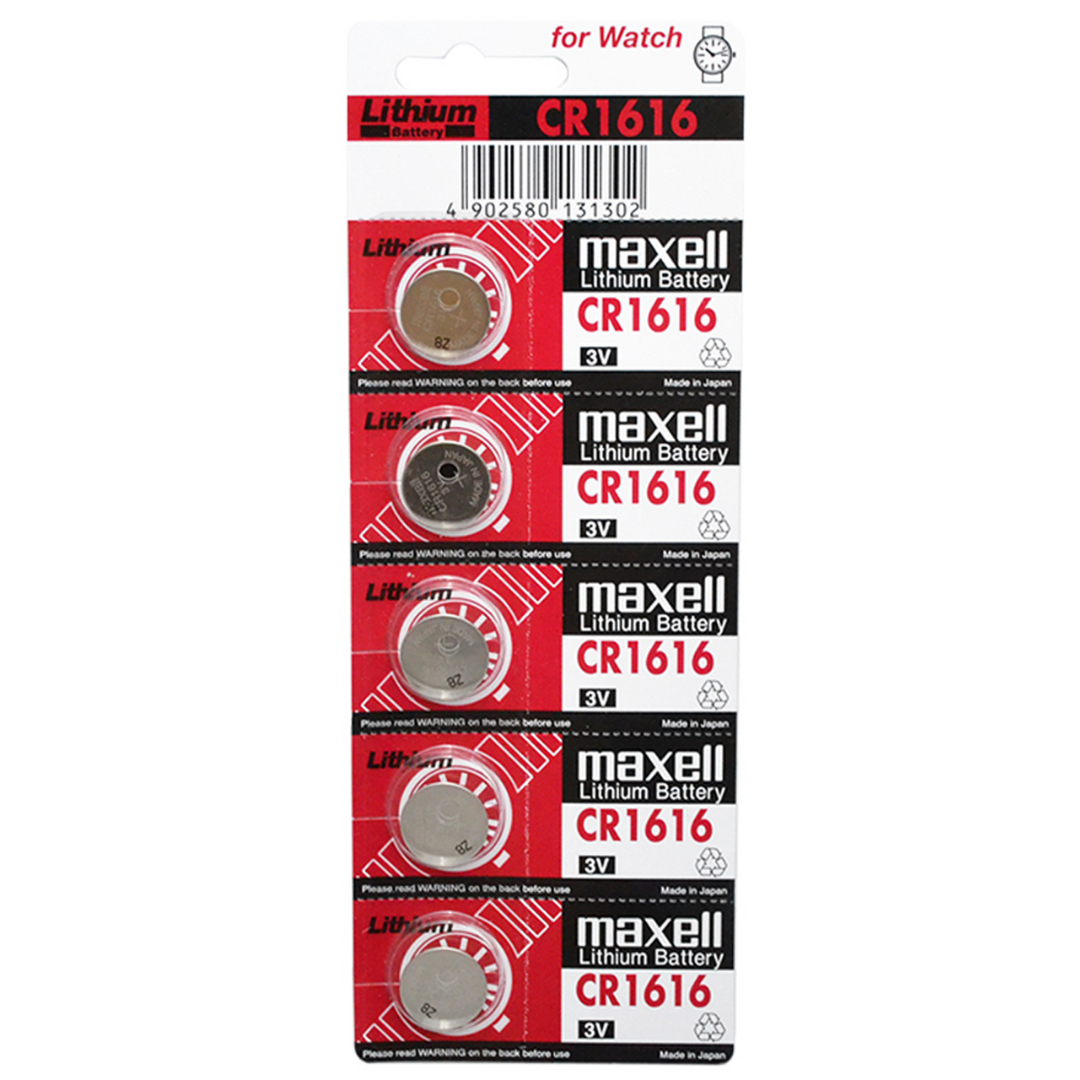 Maxell CR1616 Lithium Button Cell 3V Battery Pack of 5