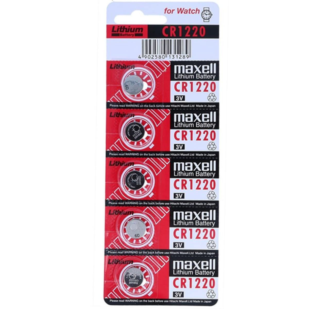 Maxell CR1220 Lithium Button Cell 3V Battery pack of 5