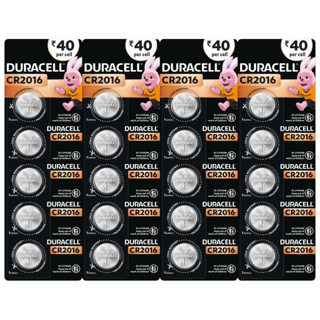 Duracell Chhota Power CR2016 Lithium Button Cell 3V Battery - Pack of 20