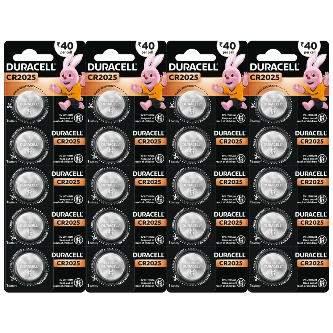 Duracell Chhota Power CR2025 Lithium Button Cell 3V Battery - Pack of 5