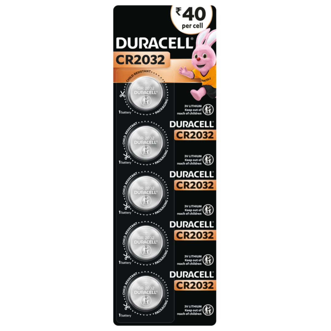 Duracell Chhota Power CR2032 Lithium Button Cell 3V Battery - Pack of 5