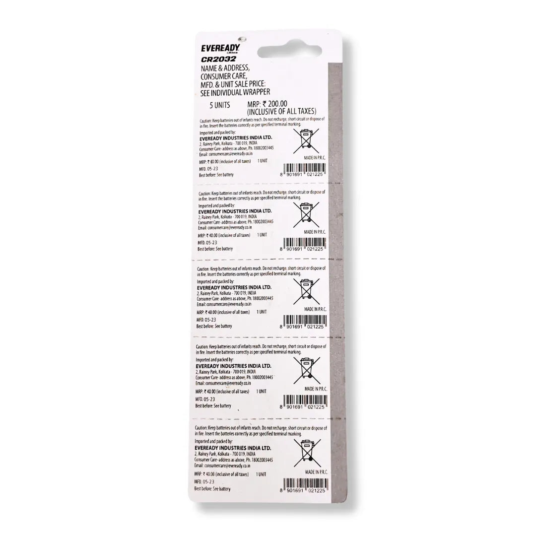 Eveready CR2032 3V Lithium Button Cell Battery