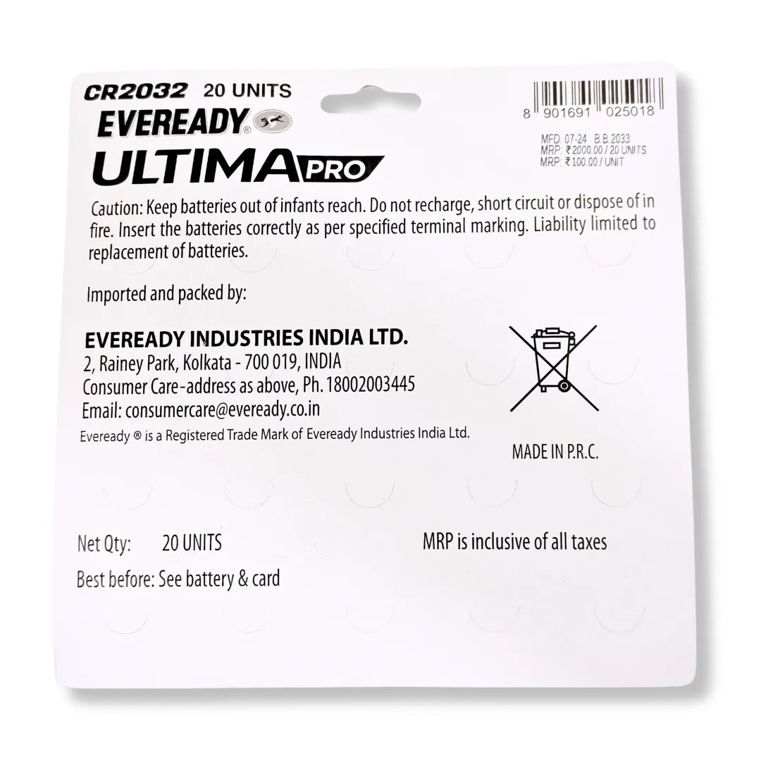 Eveready CR2032 3V Lithium Button Cell Battery