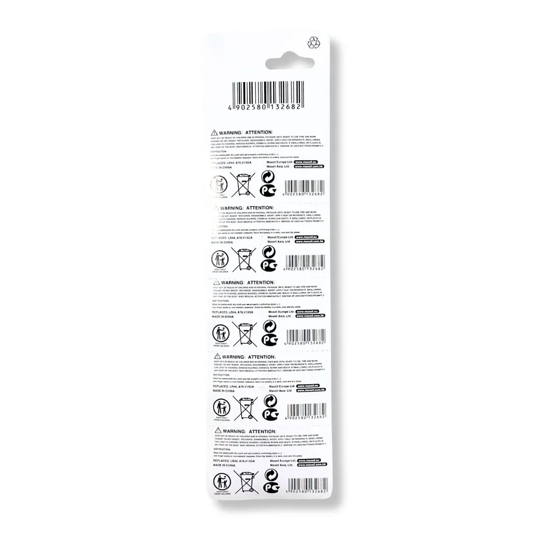 Maxell LR41 Alkaline Button Cell Battery AG3 192 1.5V - Pack of 10
