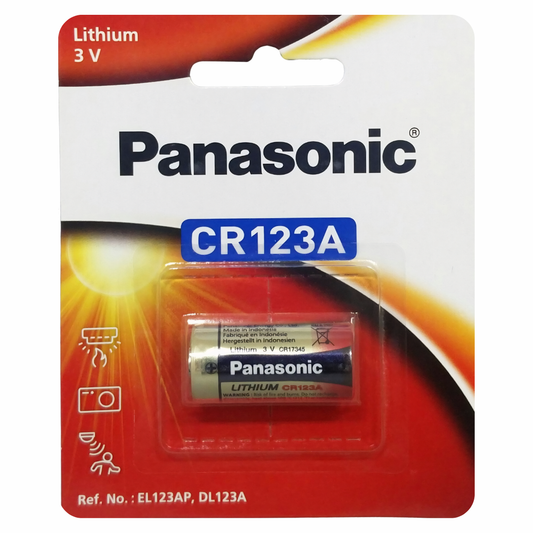 Panasonic CR123A Lithium Batteries 3V - Pack of 1