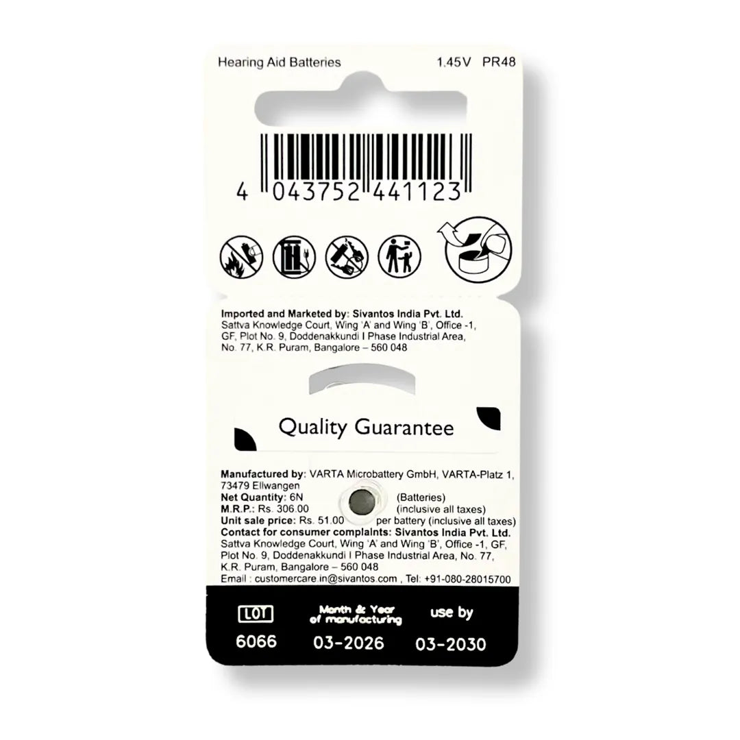 Signia size 13 Hearing Aid Batteries | 1 Packet (6 Batteries)
