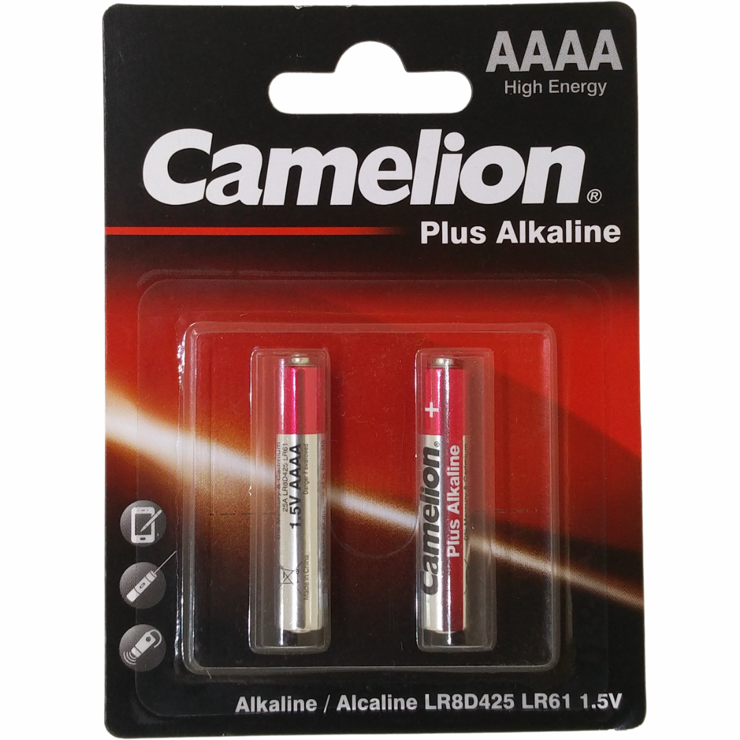 Shop Camelion Plus Alkaline AAAA Battery (LR8D425 E96) - Pack of 2 at the lowest price online. Ideal for stylus pens, flashlights, and medical devices.