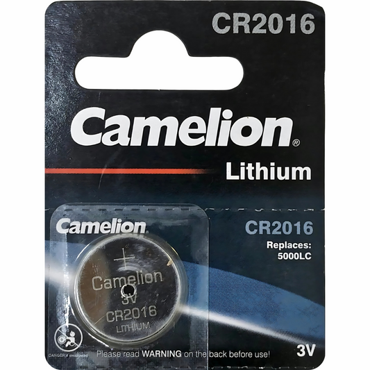 hop high-quality Camelion CR2016 3V lithium button battery for long-lasting power in medical devices, key fobs, and more. Fast delivery in India.