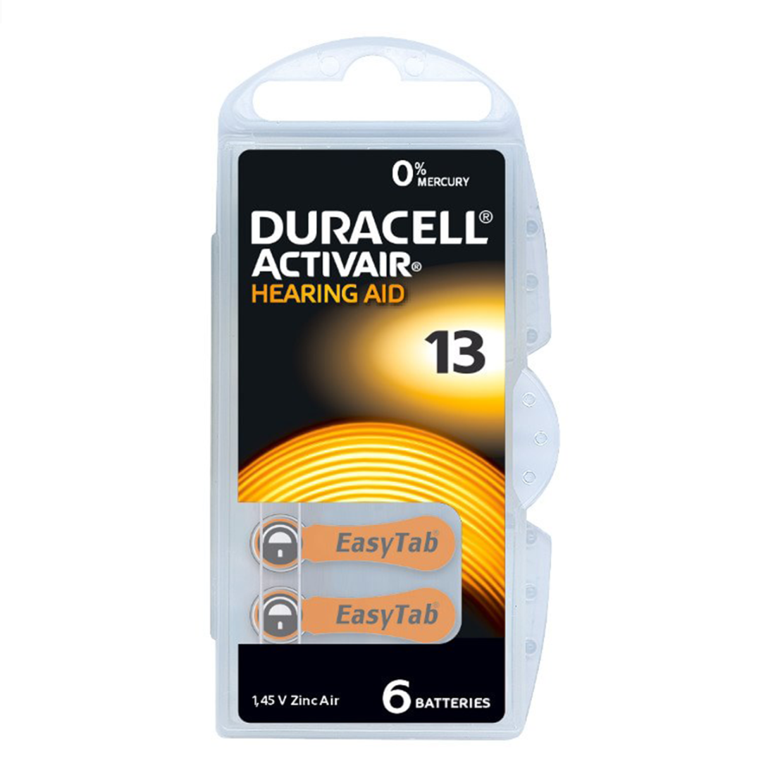 Buy Duracell Activair 13 Hearing Aid Batteries (1.45V PR48) - Pack of 6 at the best price online in India. Long-lasting power for hearing devices.