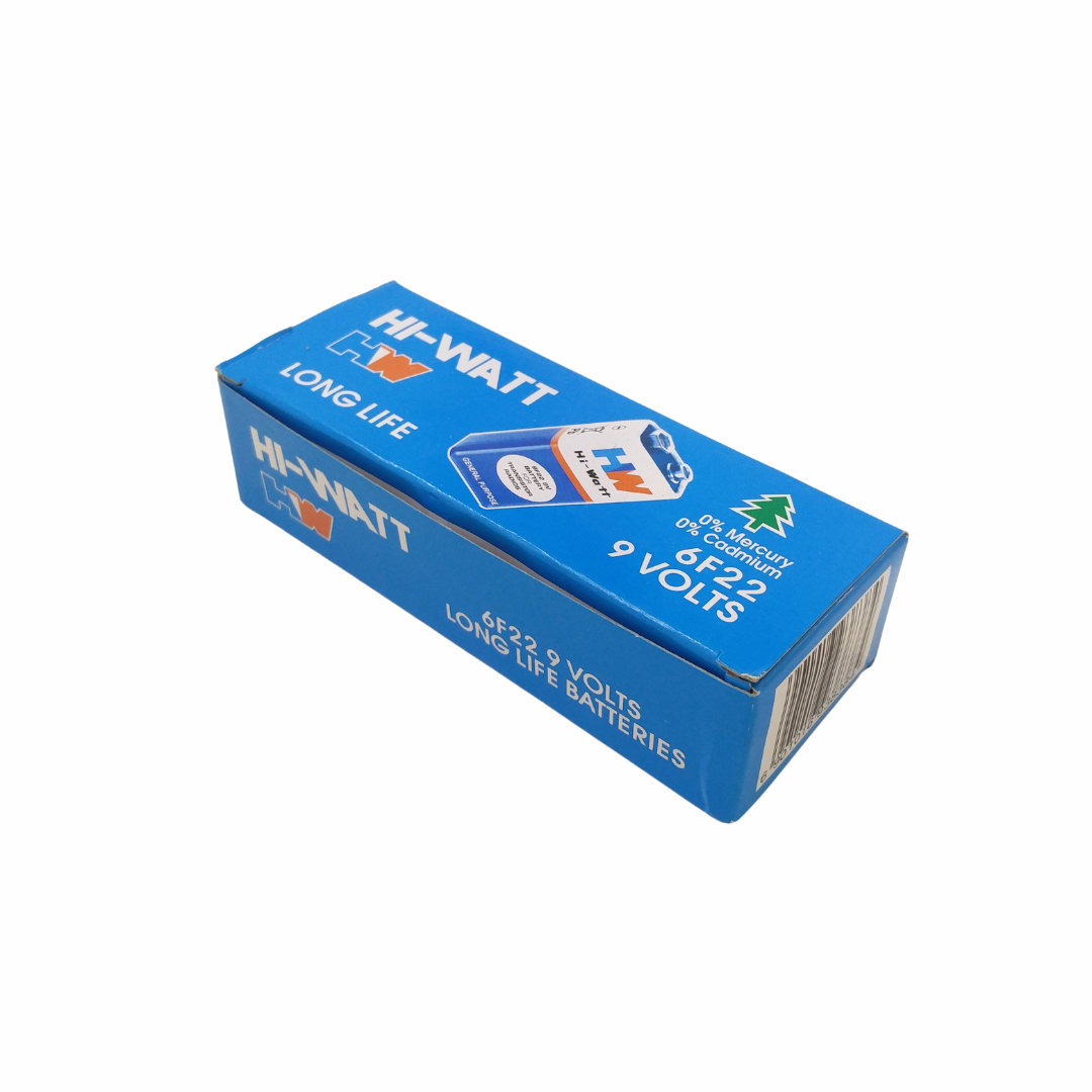 Buy Hi-Watt HW 9V 6F22 carbon zinc battery at an affordable price. Secure checkout and fast delivery.