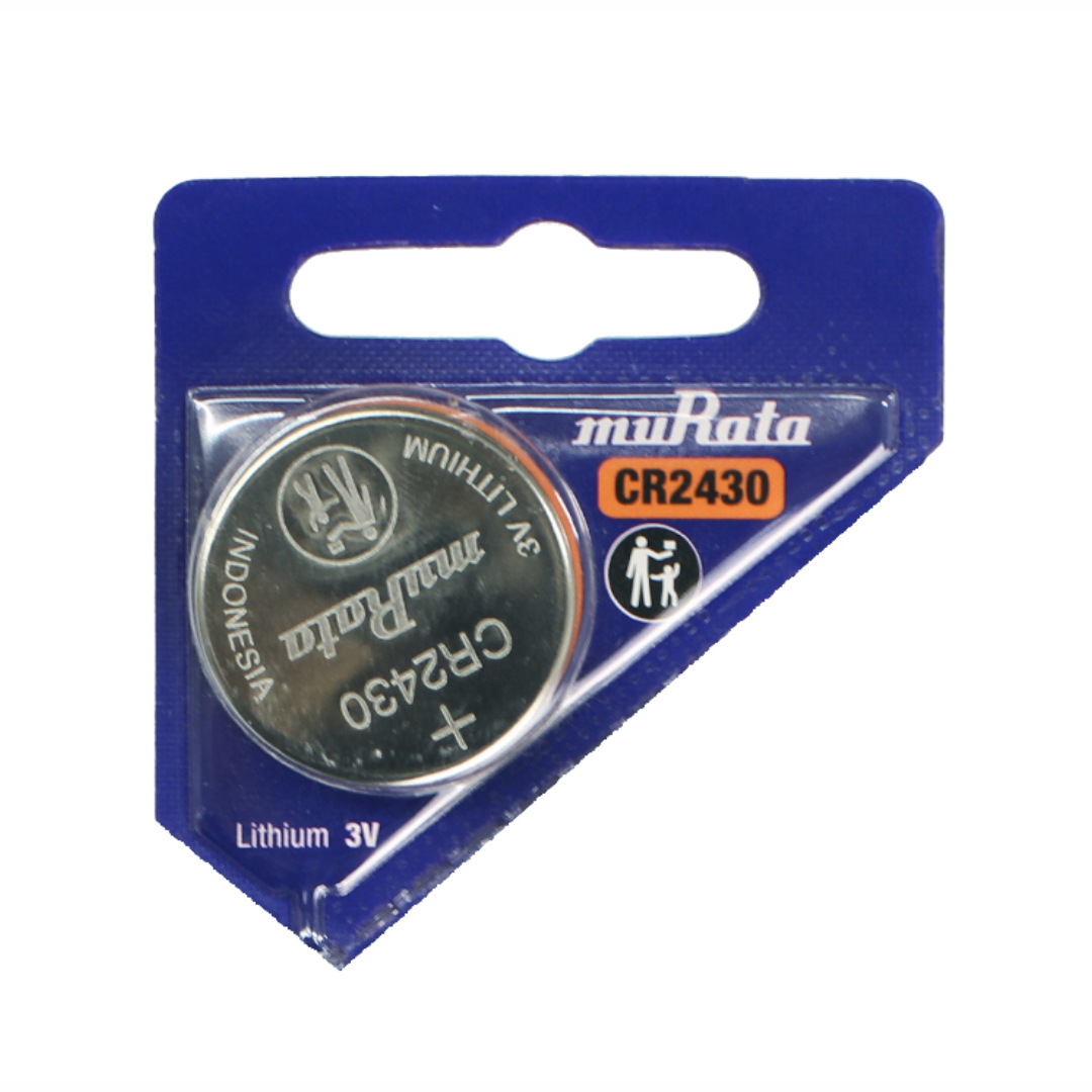 muRata CR2430 3V lithium coin cell battery for watches, key fobs, and small electronic devices with reliable long-lasting power