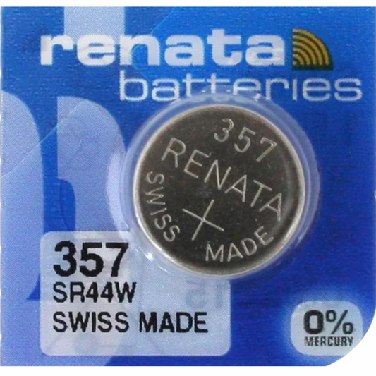 Renata SR44 357 Silver Oxide Button Cell 1.55V 190mAh Battery - Pack of 1, ideal for watches and small devices