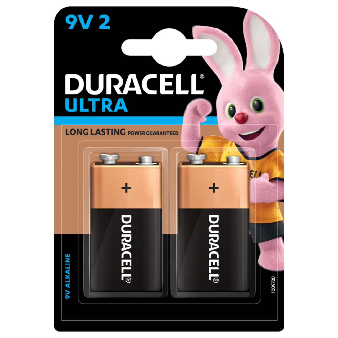 Duracell Ultra Alkaline 9V Batteries BP2