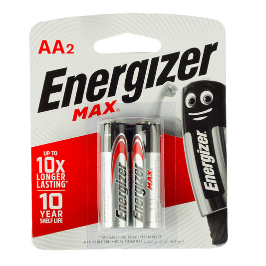 Energizer Max Alkaline size AA 1.5V Batteries BP2