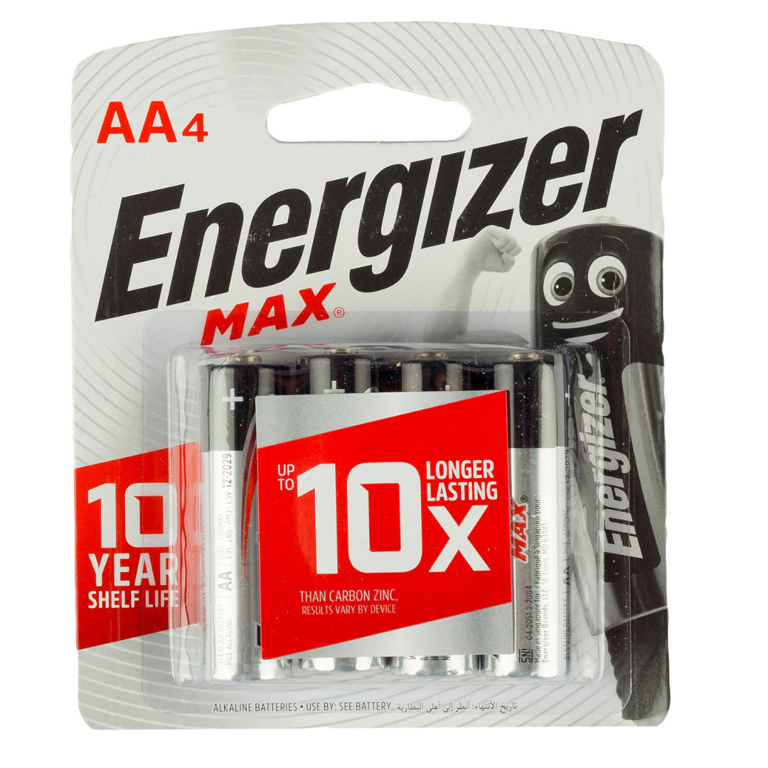 Energizer Max Alkaline size AA Batteries BP4