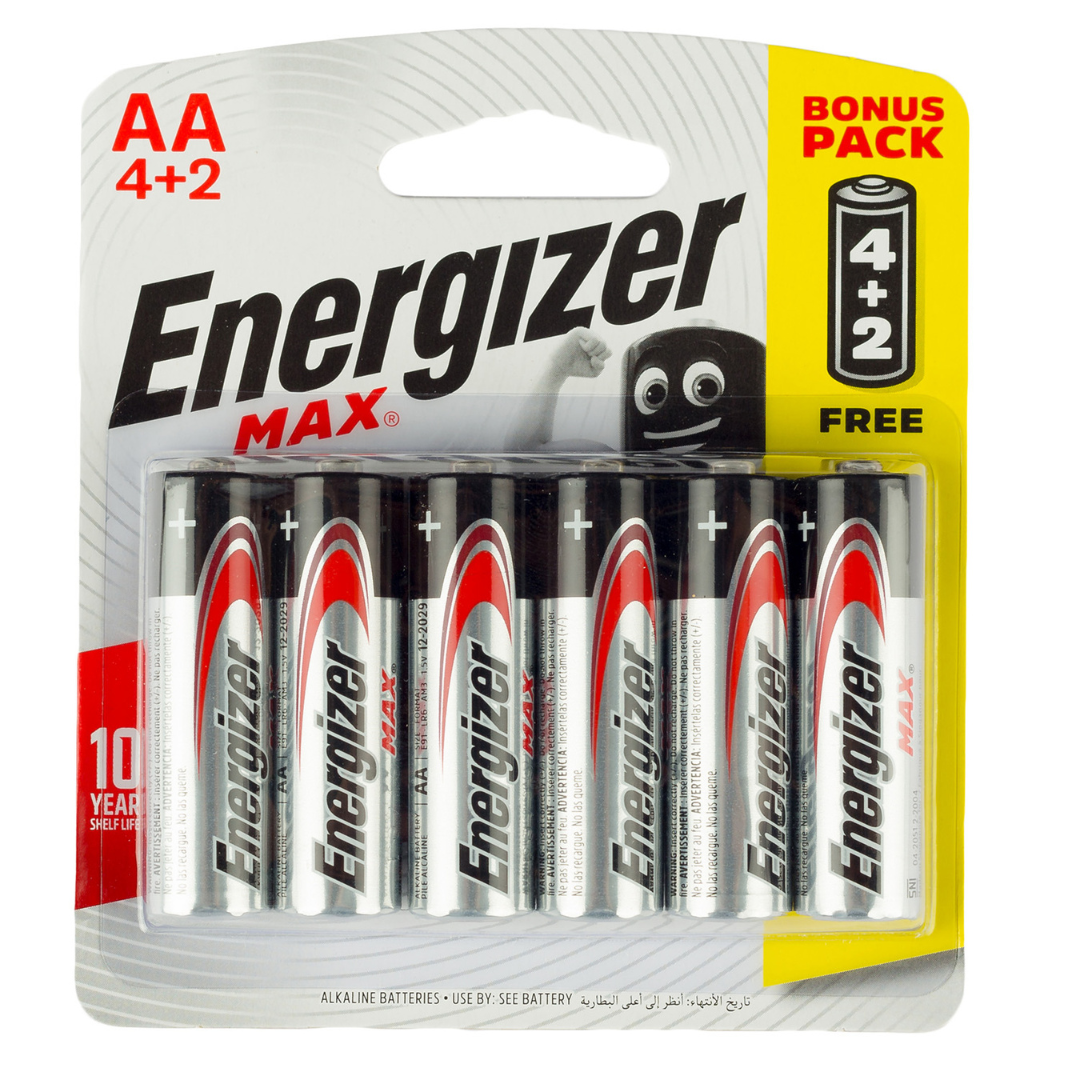 Energizer Max Alkaline size AA Batteries BP6