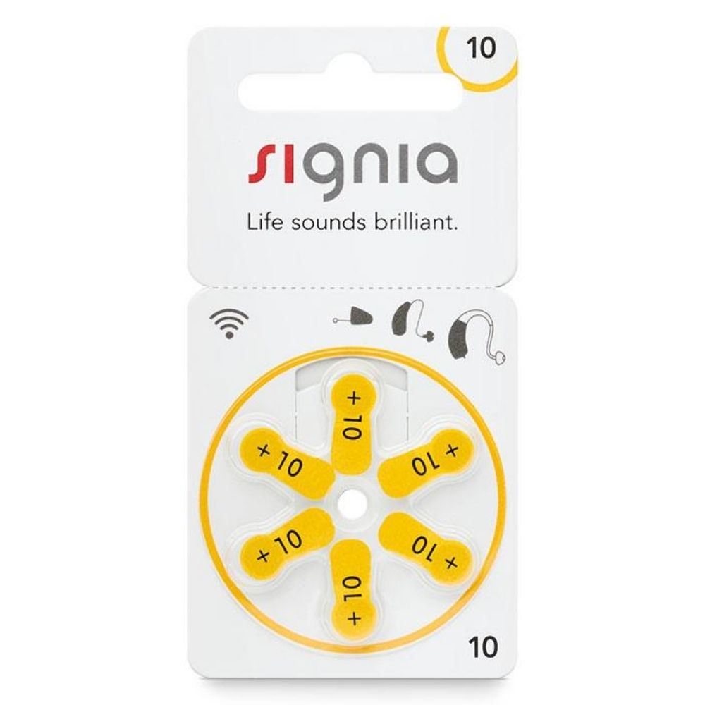 Shop Signia Size 10 Hearing Aid Batteries - 1 Packet of 6, long-lasting power for your hearing devices