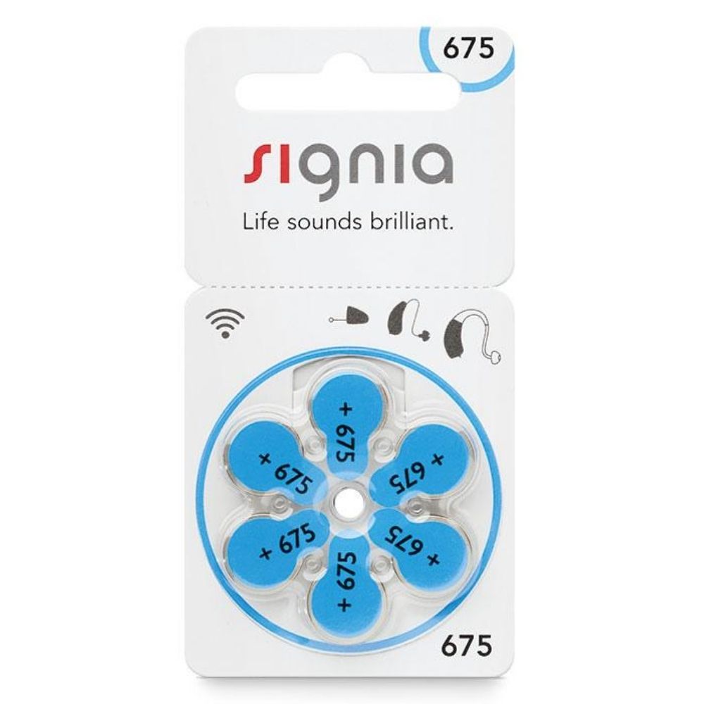 Signia size 675 Hearing Aid Batteries 1.45V PR44