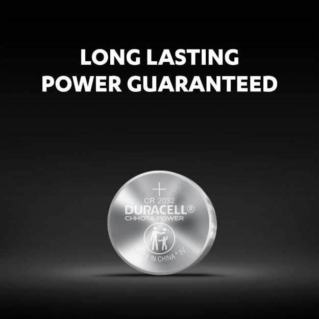 Buy Duracell Chhota Power CR2032 3V lithium button battery (pack of 5) for watches, key fobs, and electronic scales. Order online at the best price.
Long lasting power guaranteed. MyBattery.in have the best and lowest price online in India.